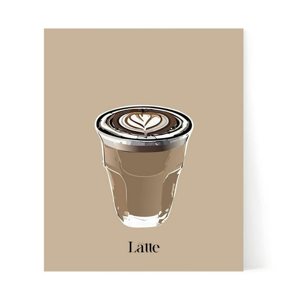 Designs ByLITA Latte, 5 x 7 Wall Print (Unframed) | Coffee Decor
