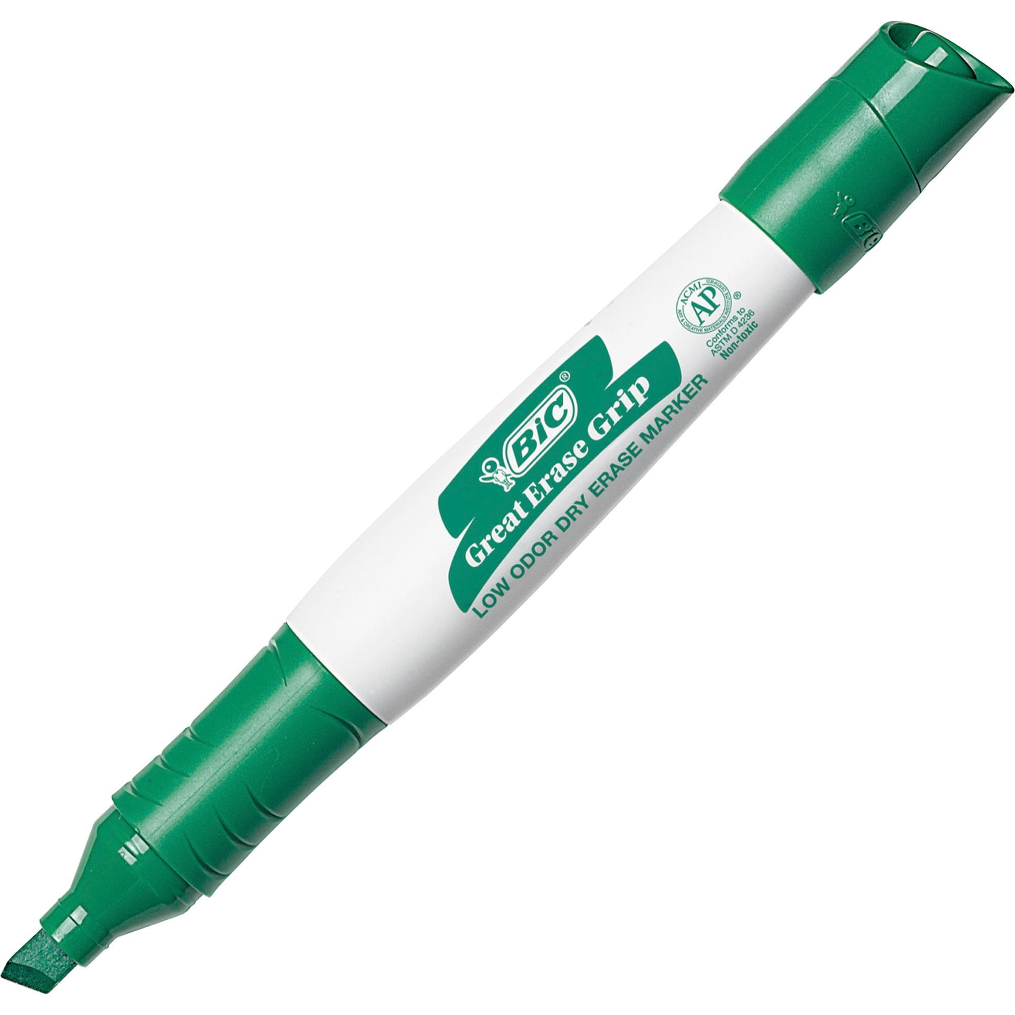 BIC Great Erase Grip Chisel Tip Dry Erase Marker, Green, Dozen