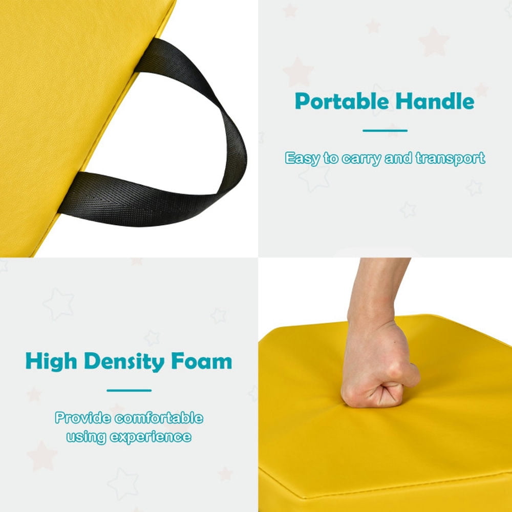 Spaco 6 Pieces Multifunctional Hexagon Toddler Floor Cushions Classroom Seating with Handles-Multicolor, Kids Couch for Kids