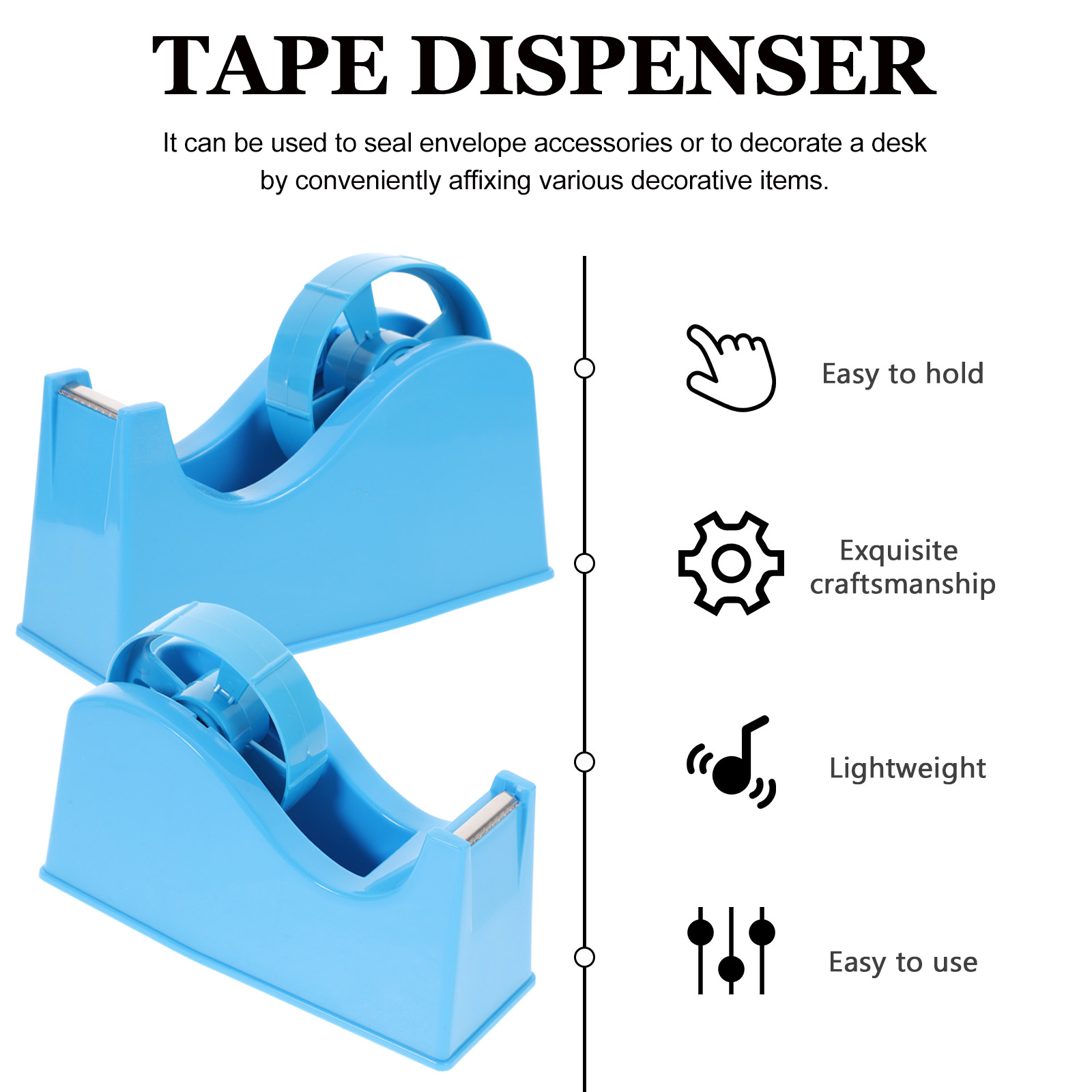 YOSADIER Desk Tape Holder Blue Tape Cutter for Office Packaging and Sealing Tasks