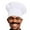 White, variant on Chef Hat, Traditional Pleated Cotton Toque Blanche for Professional Kitchens, Standard Headwear for Bakers, Culinary Students, and Restaurant Staff. Black
