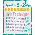 thumbnail image 1 of Five Grounding Techique Flannel Throw Blanket Warm Cozy Soft Funny Print Blankets, 1 of 5
