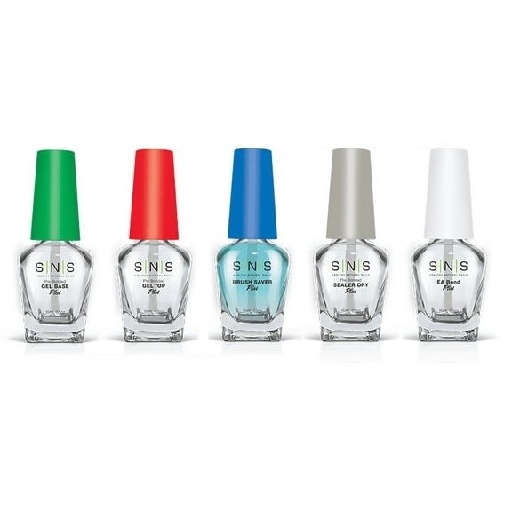 SNS Nail Dipping Powder, Prep Gel Base/Gel Top/Sealer Dry/Brush Saver/EA Bond 5ct