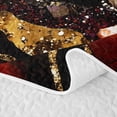 thumbnail image 5 of Erosebridal Black Gold Red Twin Quilt Set, Abstract Marble Twin Coverlet Set, 2pcs 1 Bedspread and 1 Pillowcase, 5 of 7