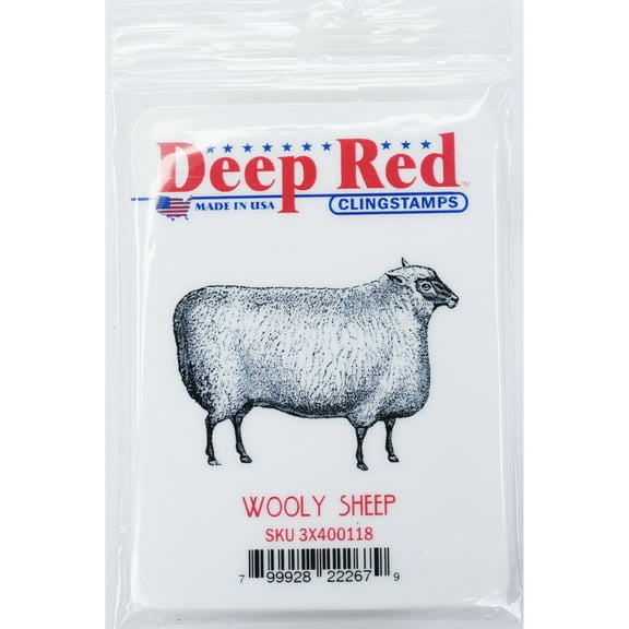 Deep Red Stamps Wooly Sheep Rubber Stamp