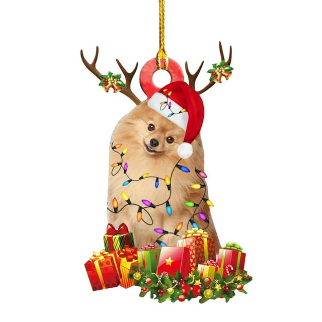 Christmas Dog Decorations Pendant Hanging Ornament Gift Party For Tree Unique Design Multicolor Pendants 6Pcs