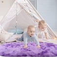 thumbnail image 3 of Lochas Fluffy Rugs Fuzzy Carpet Soft Modern Shaggy Area Rug for Bedroom Living Room Bedside Nursery Home Decor,2.6'x5.3',Tie-dye Purple, 3 of 7