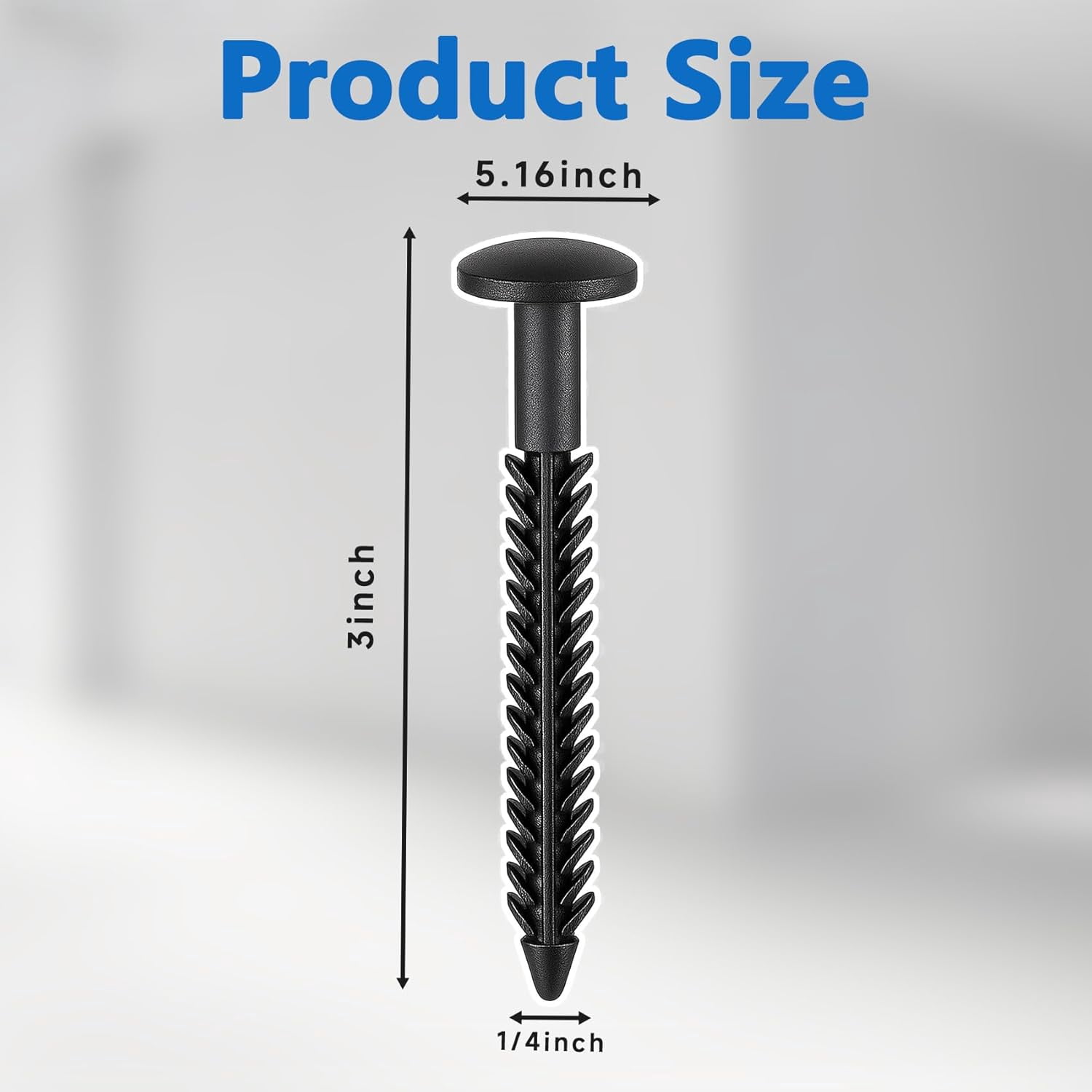 FRKSMD-38 Pack Vinyl Shutter Fasteners for Windows Outside, Plastic Shutter Screws Exterior Window Shutter Pin Pegs for Fixing and Installing (Black)