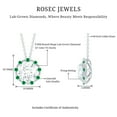 thumbnail image 6 of Rosec Jewels Lab Grow Diamond Pendant with Chain - Vintage Inspired Diamond Emerald Necklace - EF-VS Grade, 925 Sterling Silver, 6 of 7