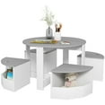 thumbnail image 1 of Qaba Ensemble de 5 Pcs Table et Chaises pour Enfants avec Rangement pour Chambre d'Enfant, Gris, 1 of 10