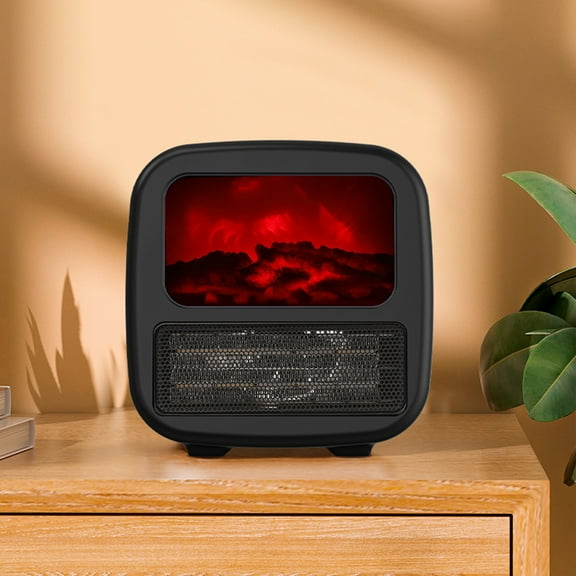 WYBXZ Small Space Heater Fireplace, Small Electrics Fireplace Heater for Indoor Use, Safe Protection, 1000W Portable Mini Space Heater for Office, Under Desk, Bedroom, Home