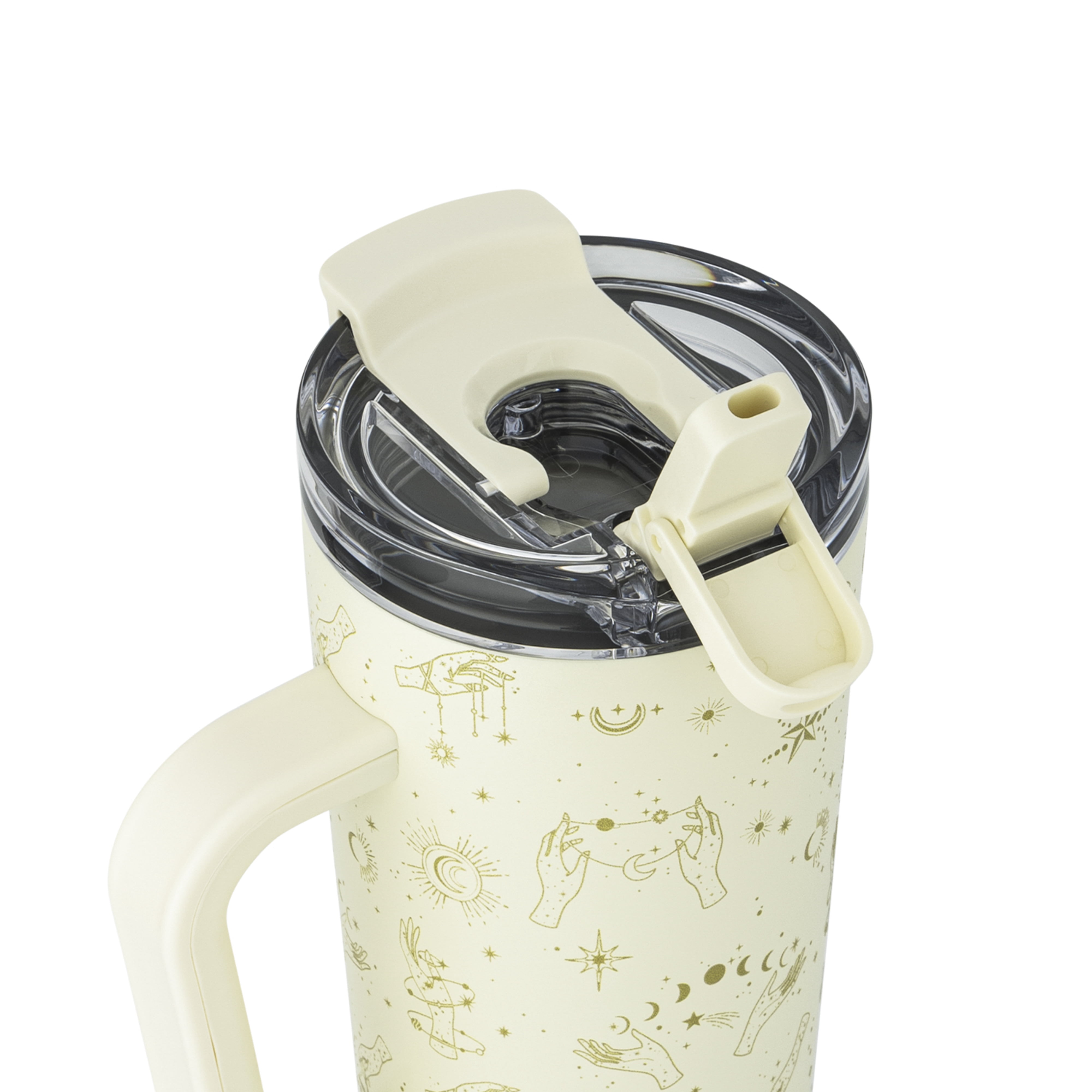 Thyme & Table 24oz Stainless Steel Luna Tumbler with Handle and Dual Straw Lid, Astrology