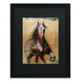 thumbnail image 2 of Trademark Fine Art "Golden Horse" Canvas Art by Joarez, Black Matte, Black Frame, 2 of 4