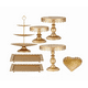 thumbnail image 1 of Juego De Soportes De Metal Para Pasteles Y Postres, 7 Pzs. Dorado, 1 of 5