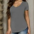 thumbnail image 2 of Timegard Womens Tops Casual Slim Fitting Comfy V Neck Short Sleeve Tee Blouse Summer Travel Tunic Tops, 2 of 6