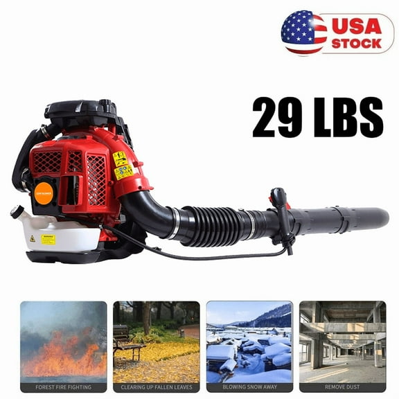 Seipouy Backpack Leaf Blower 80CC 2 Stroke Backpack Gas Powered Leaf Blower with Fuel Tank, Grass Lawn Blower Air Cooling Gasoline Blower for Sand, Gravel, Snow, Yard, Leafs