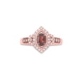 thumbnail image 2 of 14kt Rose Gold Womens Oval Garnet Diamond Solitaire Ring 7/8 Cttw, 2 of 4