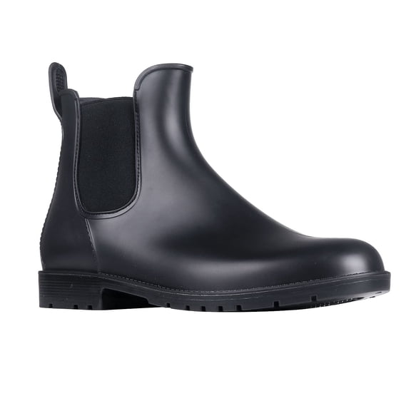 Comwarm Women's Ankle Rain Boots Waterproof Chelsea Boots, Black, Size 8.5