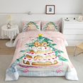 thumbnail image 2 of jejeloiu Marry Xmas Cake Full Size Comforter Sets,Christmas Tree Bedding Comforter Set,Little Bear Biscuit Bedding Sets For Boys Girls,Lightweight Bedroom Decoration Reversible,3-Piece, 2 of 8