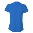 thumbnail image 3 of A4 Short Sleeve V-Neck Bird's Eye Mesh Tee For Women in Royal | NW3254, 3 of 5