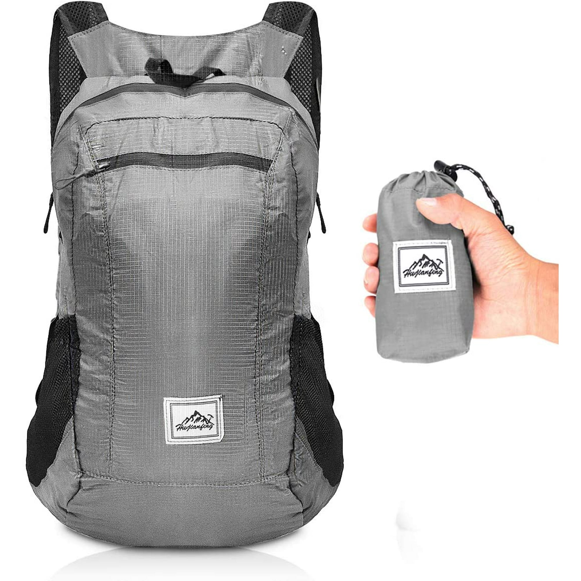 Jhijhoo Ultralight Packable Backpack 20l foldable Water Resistant Camping Travel Hiking Daypack For Men Women Outdoor Grey