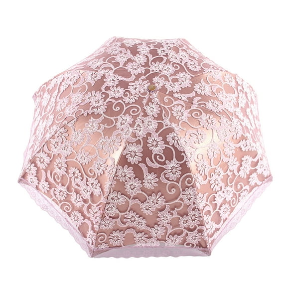 CIYISON Vintage Lace Parasol Foldable Flower Embroidery Umbrella Parasol UV Protection