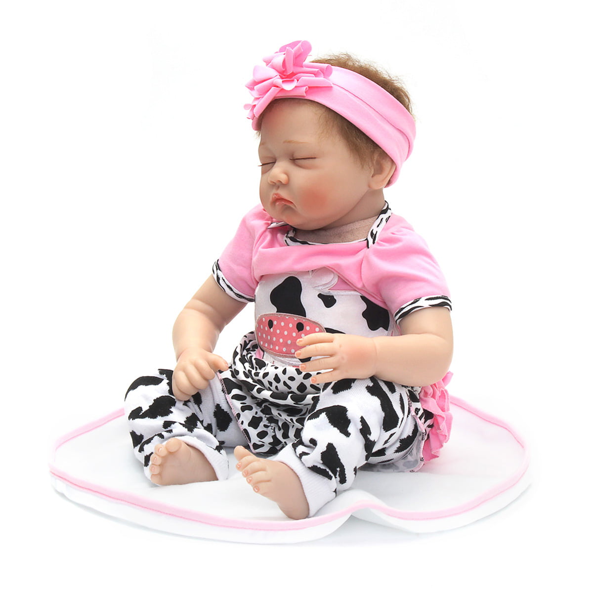 Details about   22" Baby Girl Real Doll Full Body Soft Silicone Vinyl Handmade Newborn Baby Doll 