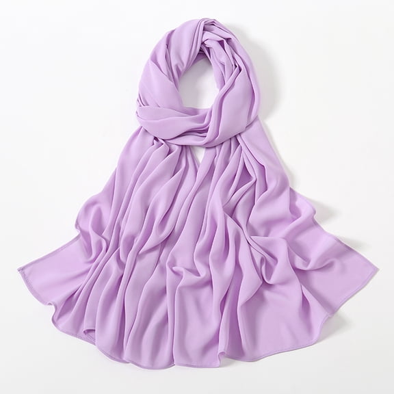 IYYVV Chiffon Hijab For Women - Elegant Shawl And Wraps For Wedding Bride Lightweight Smooth Comfortable Scarves Light Purple