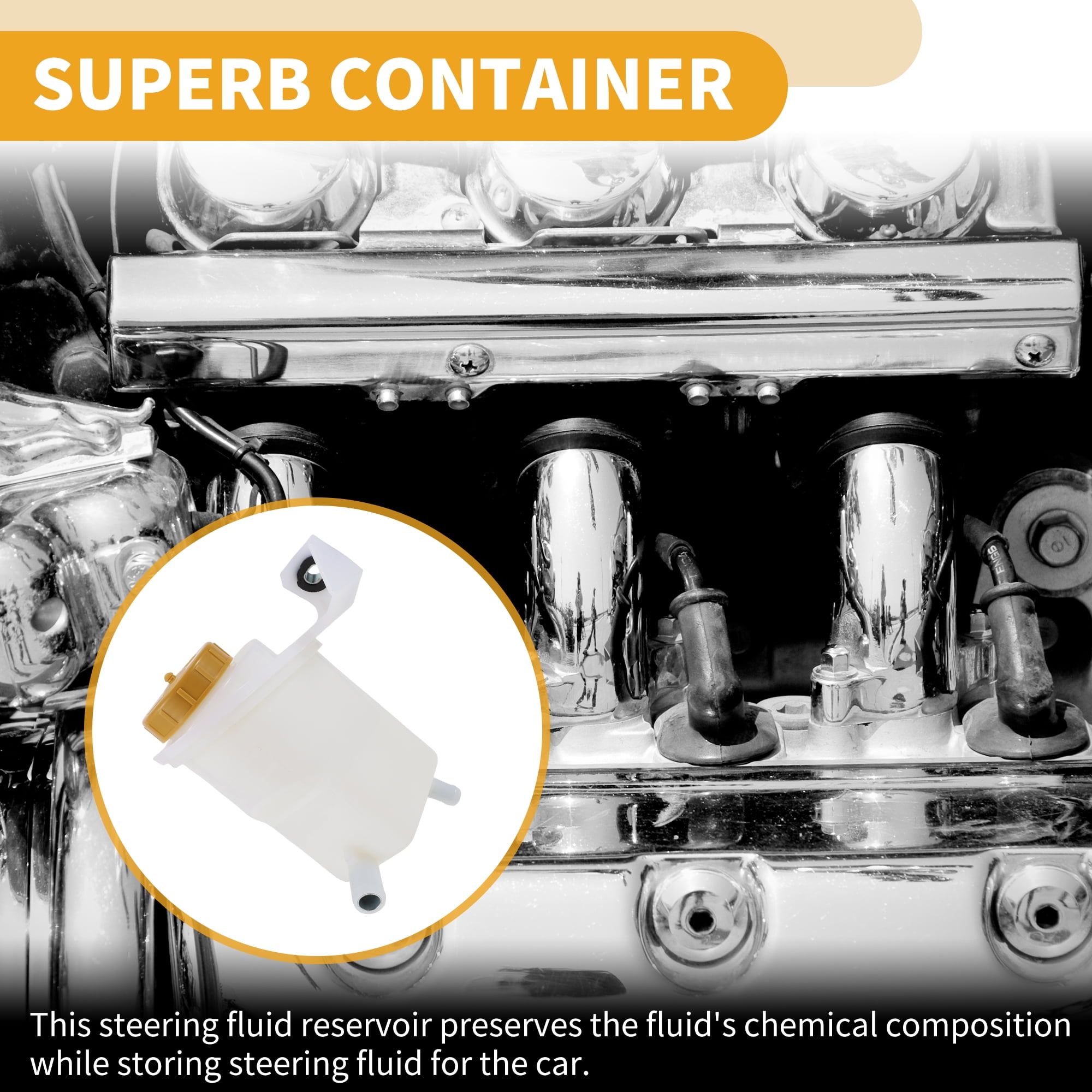 Unique Bargains Power Steering Reservoir - No.51782740 Car Automotive Power Steering Tank - for Ford Fusion 2004-2012 Plastic White - 1 Pc