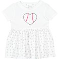 thumbnail image 3 of Inktastic Heart Shaped Baseball Girls Baby Dress, 3 of 5