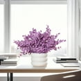 thumbnail image 4 of chaungfeng 9.8 Inches Small Fake Eucalyptus Plant, Artificial Potted Plants Indoor for Desk, Shelf, Home Decor, Realistic Faux Plant for Office, Bathroom/Living Room Decoration (Purple), 4 of 6