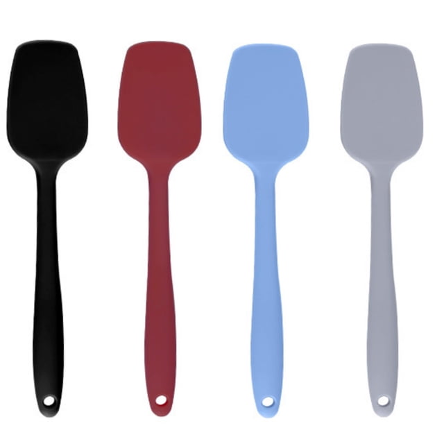 Cuchara mezcladora de silicona, espátula y raspadores Shappy, juego de 4