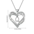 thumbnail image 2 of WREESH Ladies Double Heart Diamond Necklace With 26 English Letters Couple Necklace, 2 of 2