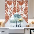 thumbnail image 4 of Red Coastal Swag Curtains Valance For Kitchen Windows, Nautical Coral Shell Conch Starfish Summer Wide Rod Pocket Curtain Drapes, Bathroom Cafe Living Room Light Filtering Drapery Panels, 72"W x 45"H, 4 of 9
