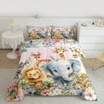 thumbnail image 2 of jejeloiu Zoo Tiger Zebra Bedding Comforter Set,Wild Lions Elk Twin Comforter Sets,Colorful Rustic Flowers Bedding Set For Kids,Breathable Home Decor Reversible,2pcs, 2 of 8
