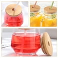 thumbnail image 4 of GOOHOCHY Worgeous 2pcs Jar Lids Bamboo Canning Jar Lids with Sealing Ring and Straw Hole, 4 of 6