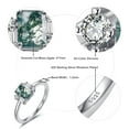 thumbnail image 3 of NUNCAD Moss Agate Rings for Women - Emerald Cut Engagement Rings 925 Sterling Silver Ring for Women Size 5-9, 3 of 5