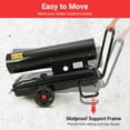 thumbnail image 5 of Portable Space Heater, 220000 BTU Diesel Kerosene Forced Air Heater with Thermostat Control, Wheels & 13.5 gal Tank, Blower-Type for Garage Workshop Jobsite, Black, 5 of 8