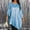 Light Blue, variant on Dasayo 3/4 Sleeve Ladies Tops and Blouses Plus Size Blue Shirring Hem Solid Dressy Blouses Womens Shirts XXL
