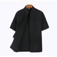 thumbnail image 1 of CottonTangSuitTopMenSummerKungFuTaiChiUniformShirtBlouseShortSleeveTraditionalChineseClothes, 1 of 2