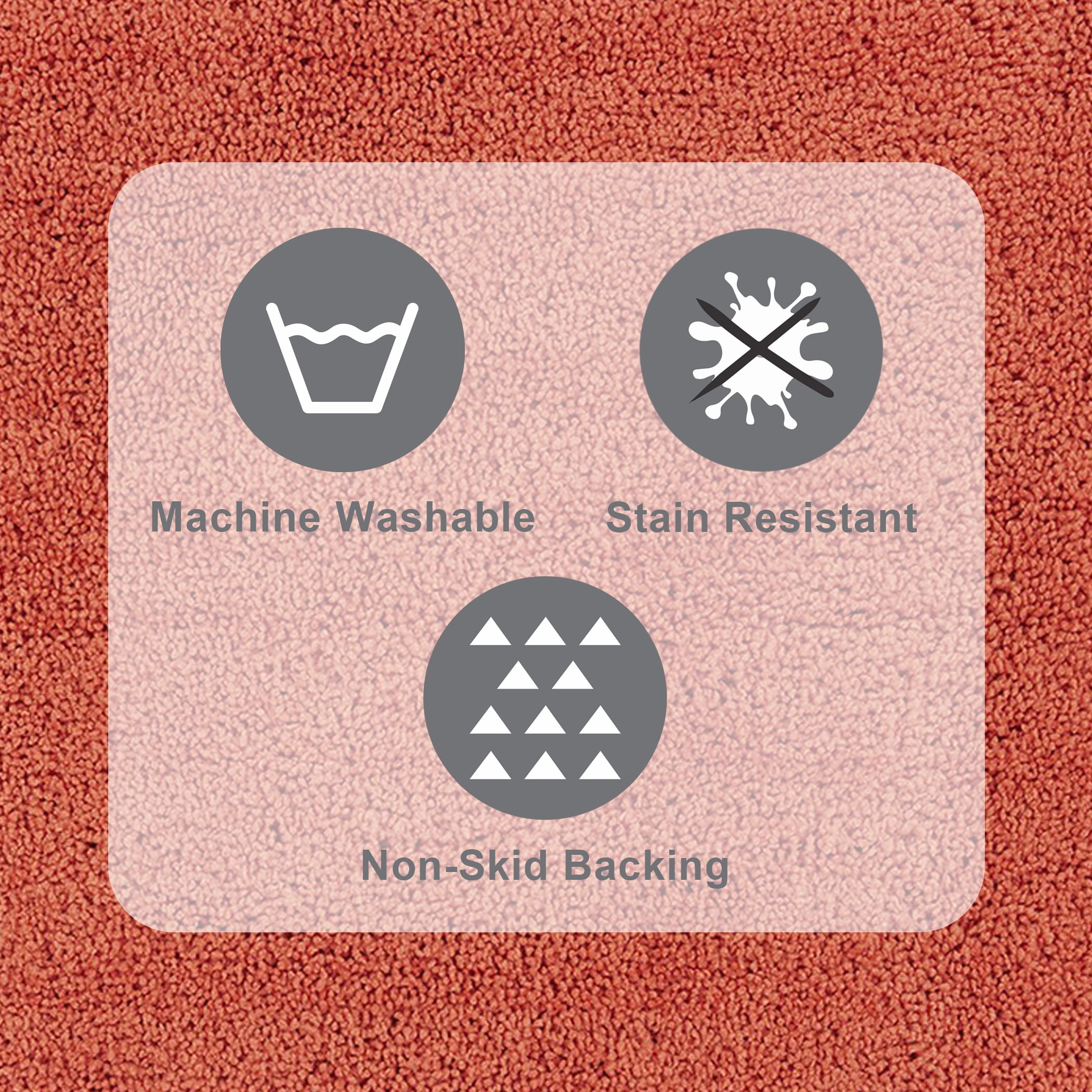 Mainstays Performance Recycled Polyester Bath Rug, Terracotta Dream, 20" x 34"