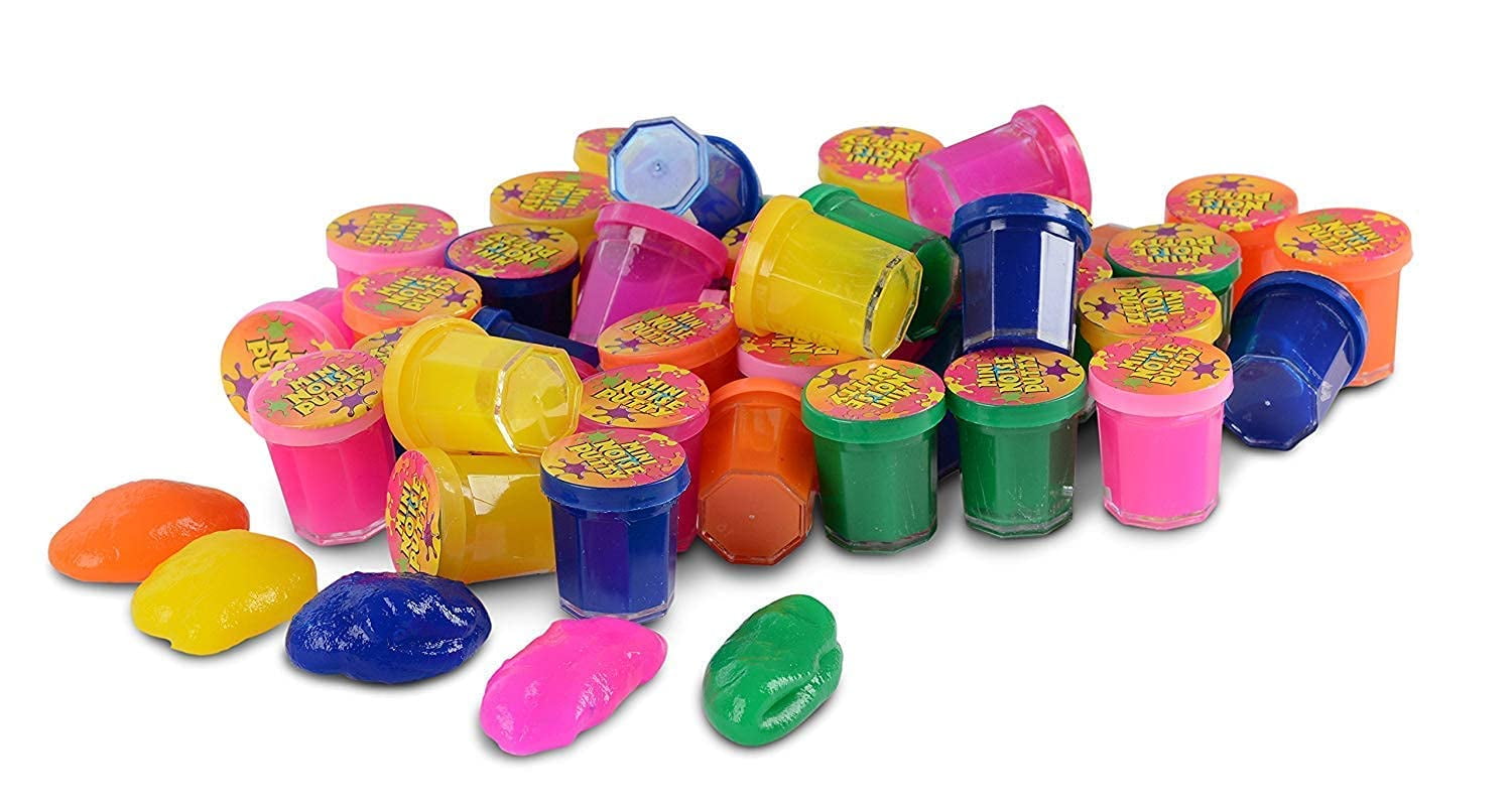 Kicko Mini Noise Putty Toys for Kids - Pack of 96 Slimes - Ideal for Sensory and Tactile Stimulation, Event Prize, Arts and Crafts, Bag Stuffer, Slime Parties, Educational Game, Assorted Color…