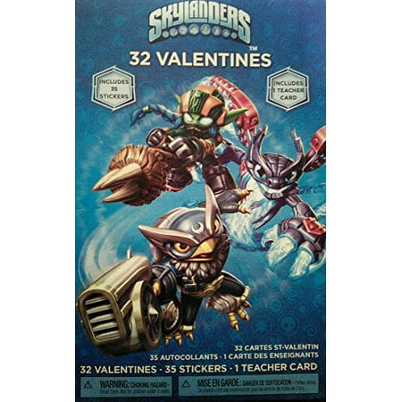 Skylanders 32 Valentines with 35 Stickers and Teacher Card