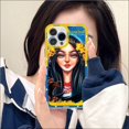 thumbnail image 1 of Funda de teléfono de chica de Ucrania para iPhone 14 13 12 11 Pro Max Mini X Xs XR 6 7 8 Plus SE 2020 funda transparente Fivean unisex, 1 of 2