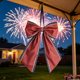 thumbnail image 4 of Lazo decorativo con estampado de estrellas rojas, blancas y azules para fiestas del Día de la Independencia y adornos para puertas: lazo de tela hecho a mano para coronas, repisas de chimenea y, 4 of 6
