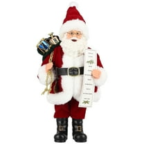 Uten 12" Santa Claus with Toys List & Gift Bag, Christmas Figurine for Home Holiday Decor