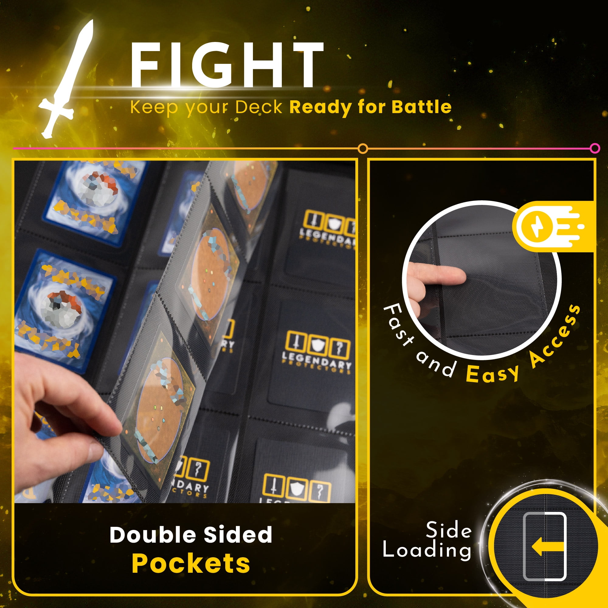 Legendary Protectors 18 Pocket Side-Loading Card Pages, 9 Pocket Double-Sided Sleeve Pages, Holds 900 Cards Total for Trading Card Pages or Sports Card Pages