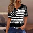 thumbnail image 1 of YLHFASHION Hauts pour Femmes Mode Manches 3/4 Col Rond Chemises Décontractées Tendance Blouses Imprimées T-Shirts à devant Plissé Liquidation Ventes Aujourd'hui Aubaines Prime T-shirt à Manches Courtes pour Femme, 1 of 5