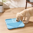 thumbnail image 4 of 3-in-1 Silicone Slow Feeder and Lick Mat for Dogs, Suction Cup Pet Feeding Tray with Water Bowl, 7.87x7.87 Inch Enrichment Mat for Meals, Bathing and Grooming(3-in-1-Green), 4 of 7