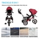 thumbnail image 5 of Triciclo para Niños The Baby Shop  para bebés, evolutivo Luz y Sonido Rojo - 8 en 1, 5 of 9